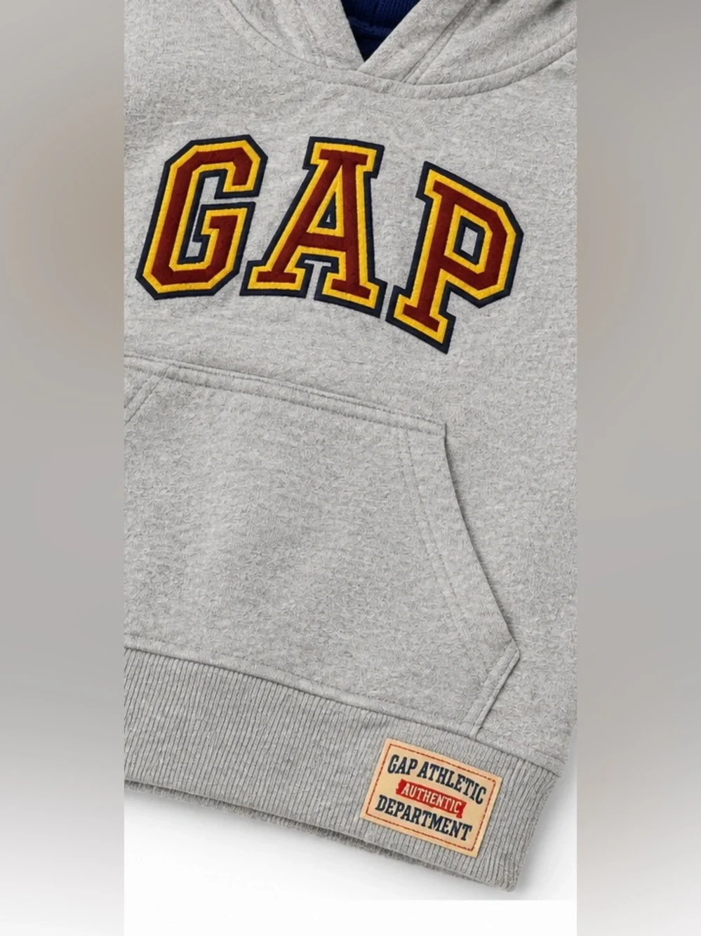 Vintage Baby Gap Athletic Dept Hoodie Gray Fleece Sweatshirt Toddler 4Y Unisex